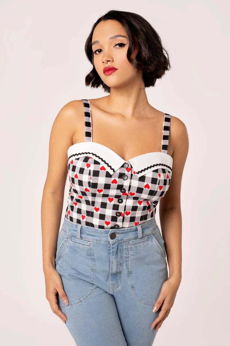Leonie Top Black White