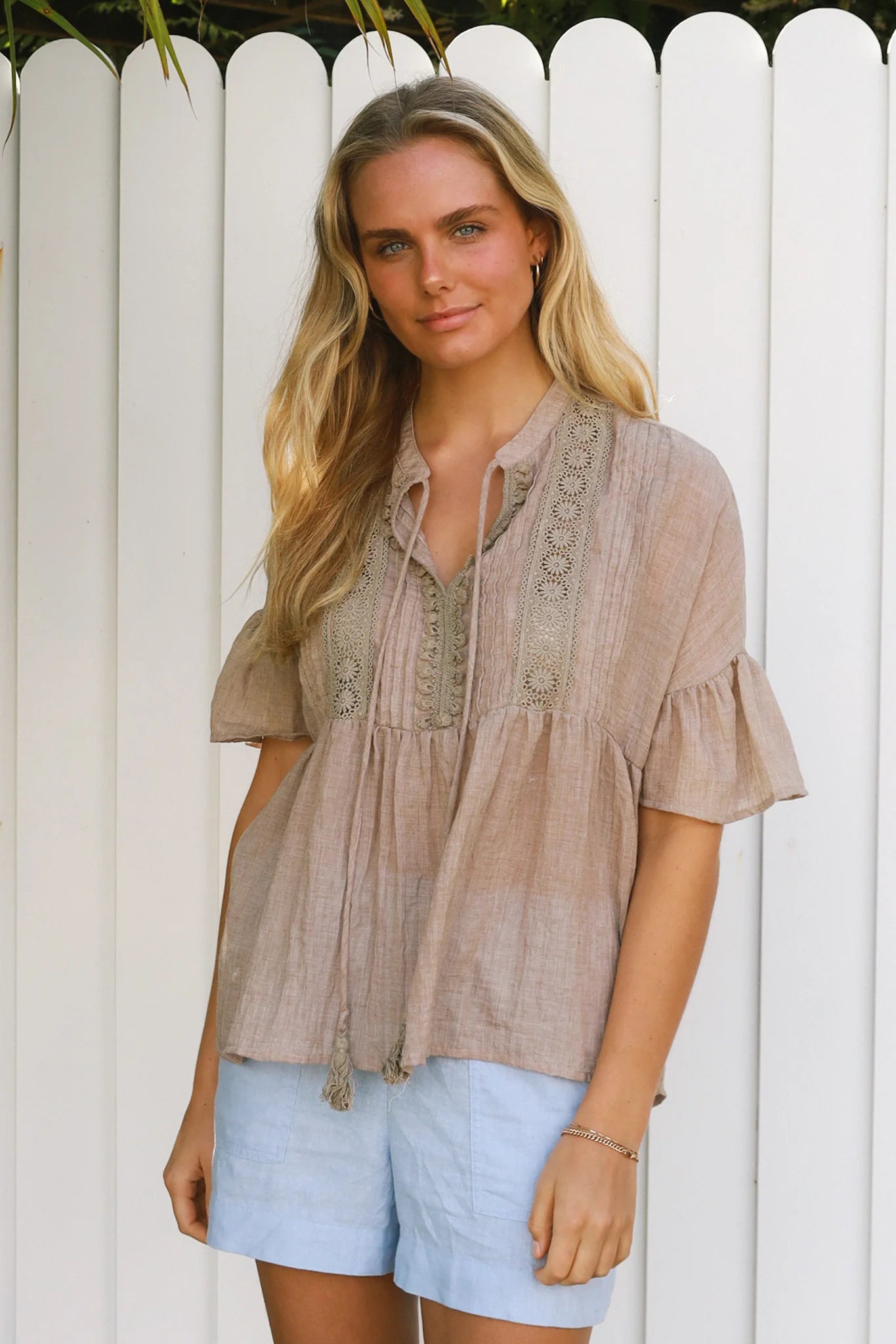 Oversized Boho Top Khaki
