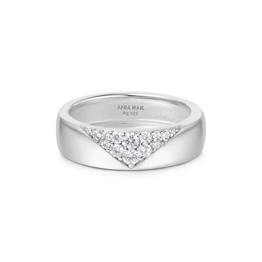 Silver Pave Cubic Zirconia Bold Statement Ring